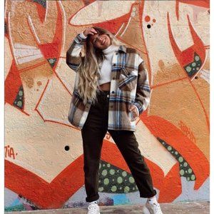 NWT ZARA OVERSIZED SHAKET OVERSHIRT XS